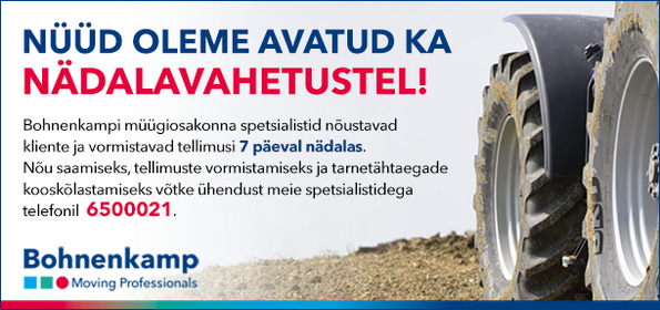 Nüüd oleme avatud ka nädalavahetustel!