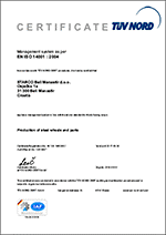 ISO 14001 : 2004 STARCO Beli Manastir d.o.o.  Production of steel wheels and parts